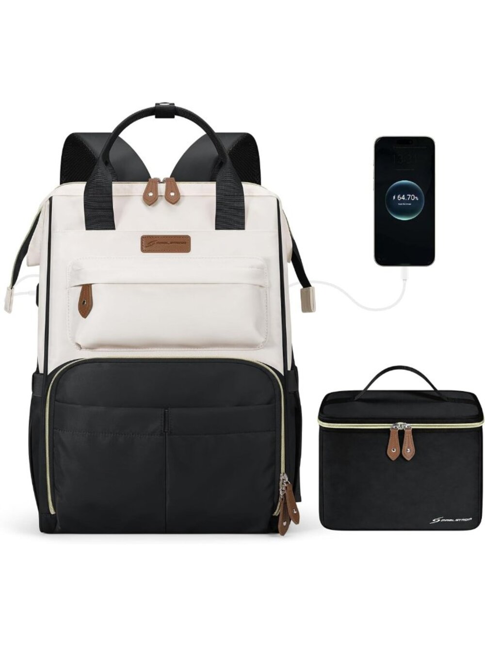 Stylish 15.6-17.3" Laptop Backpack with Lunch Box, Versatile Work Bag for All